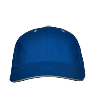 Синя памучна шапка с козирка снимка