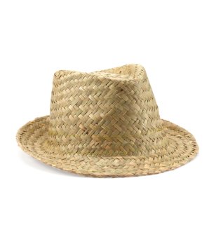 Сламена шапка федора в бежово и зелено GALAXY снимка