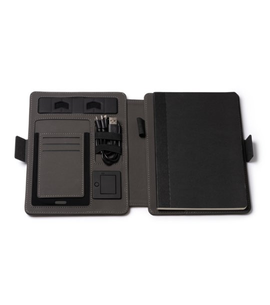 Многофункционалната папка в черно SAMPER с вградено безжично зарядно снимка