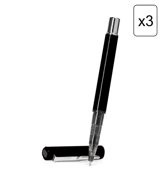 Комплект от 3 бр. черна ролер химикалка YAMA снимка