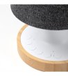 Лампа-високоговорител TREMENS в сиво и бяло с бамбук-3 снимка