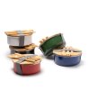 Черна метална кутия за храна с бамбуков капак и прибори EVELIN-3 снимка