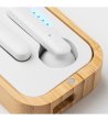 Безжични слушалки с бамбуков калъф за зареждане EARBUDS-3 снимка