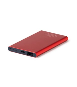 Външна батерия от рециклиран алуминий KARNA в червено снимка