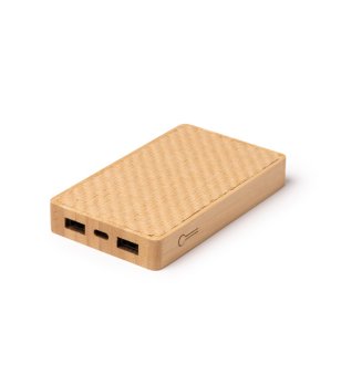 Външна батерия AKROL с бамбук 8000 mAh снимка