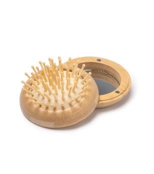 Кръгла бамбукова четка с огледало SELDON снимка