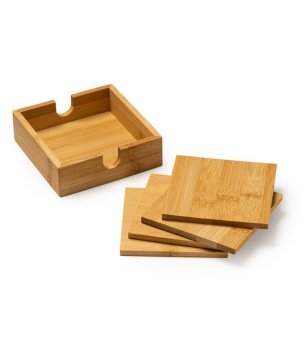 Комплект от 4 бамбукови подложки за чаши ALGOR снимка