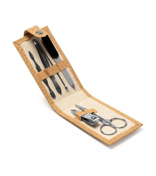 Комплект за маникюр в корков калъф PODOX снимка