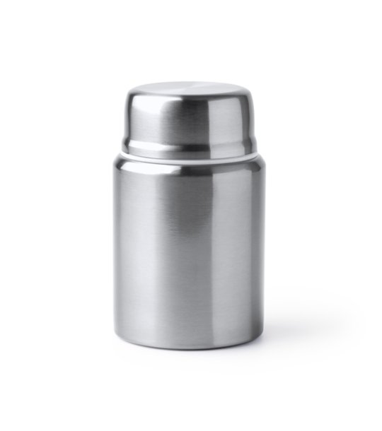 Сребрист термос DANGO с лъжичка снимка