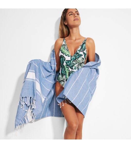 Памучна кърпа саронг в синьо DENIA снимка