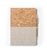 Тефтер с корица от корк и памучен текстил с химикалка ROBIN-0 снимка