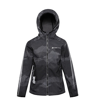 Детско softshell яке в черно и сиво EZORO снимка