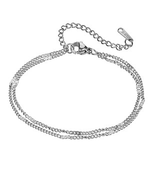 Сребриста дамска гривна с верижки снимка