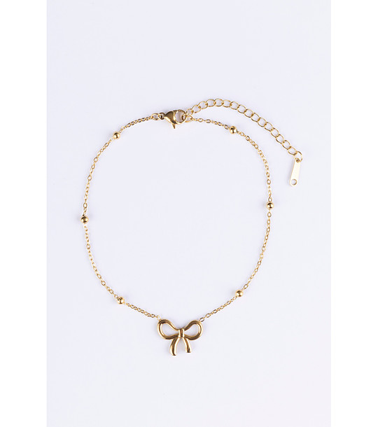 Позлатена дамска гривна с панделка снимка