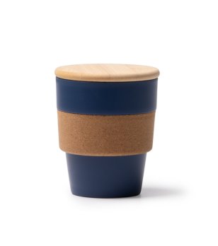 Чаша в тъмносиньо с елементи от корк LOVREN 350 мл снимка