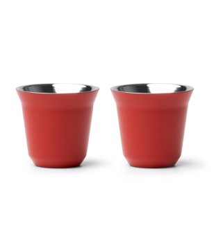 Комплект 2 чаши от рециклирана неръждаема стомана BOLUTO в червено снимка