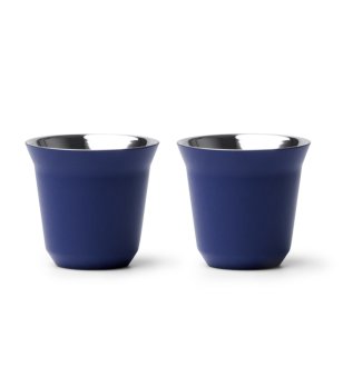 Комплект 2 чаши от рециклирана неръждаема стомана BOLUTO в синьо снимка