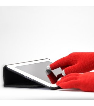 Червени ръкавици за сензорни екрани ZELAND снимка