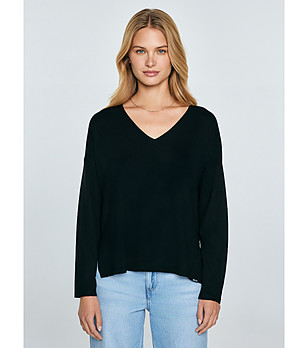 Черен дамски пуловер Fausti снимка