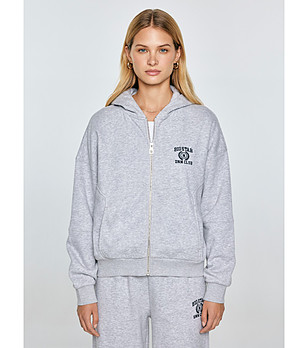 Сив дамски суитшърт с памук Madelina снимка