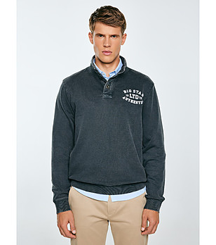 Мъжка памучна блуза в цвят графит Julian снимка