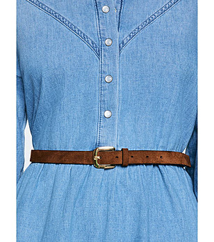 Дамски кожен кафяв колан Hada снимка