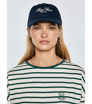 Дамска памучна шапка в тъмносиньо Bellia снимка