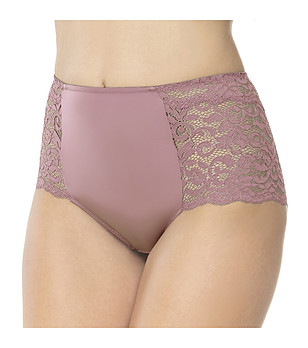 Бикини с висока талия в цвят пепел от роза Cotton Ella снимка