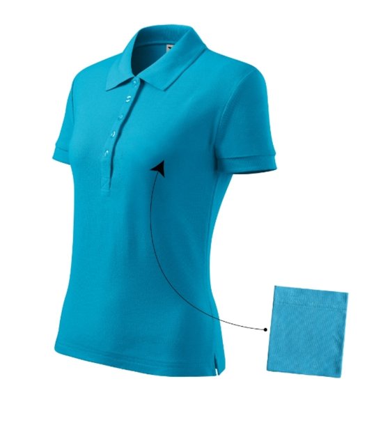 Памучна дамска блуза в син нюанс с яка Polo снимка