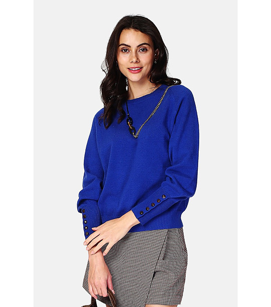 Дамски пуловер в кралскосиньо снимка