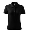 Памучна дамска блуза в черно с яка Polo-1 снимка