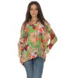 Ефирна дамска блуза с многоцветен флорален принт-0 снимка