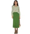 Миди пола в зелено от меко машинно плетиво-4 снимка