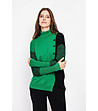 Дамски пуловер в зелено и черно-0 снимка