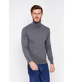 Мъжки пуловер в тъмносиво снимка