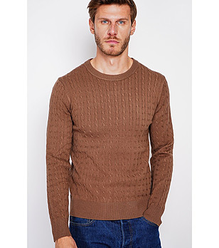 Мъжки кафяв пуловер снимка