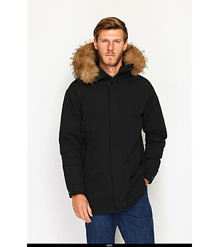 Черно мъжко зимно яке снимка