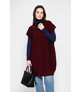 Oversize блузон в бордо снимка