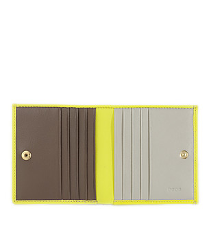 Мъжки кожен портфейл Duane в кафяво, сиво и жълто с RFID защита снимка