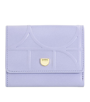 Дамски кожен портфейл в цвят лавандула и оранжево Jerez снимка