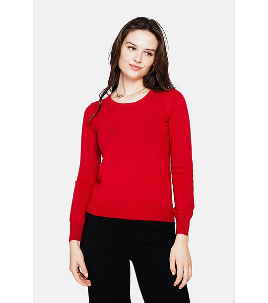 Червен дамски пуловер снимка