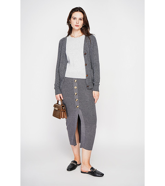 Сива пола с декоративни копчета снимка