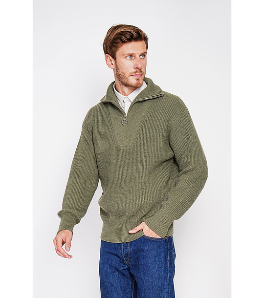 Мъжки пуловер в цвят каки снимка