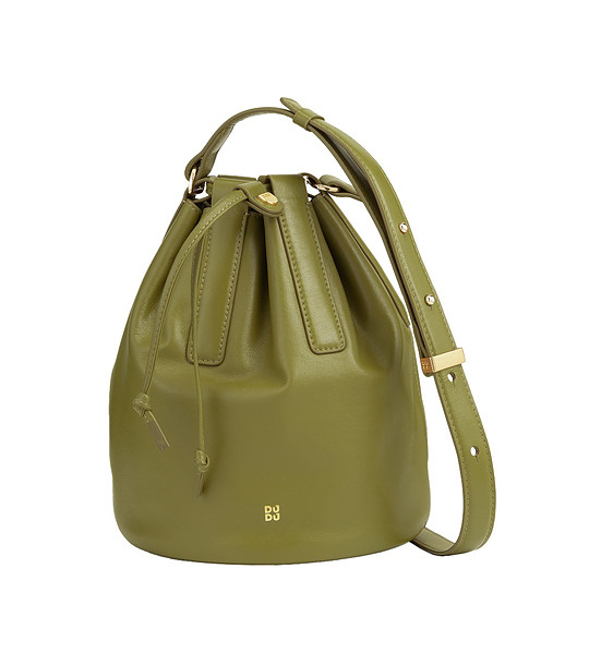 Кожена дамска чанта през рамо в зелено Filicudi снимка