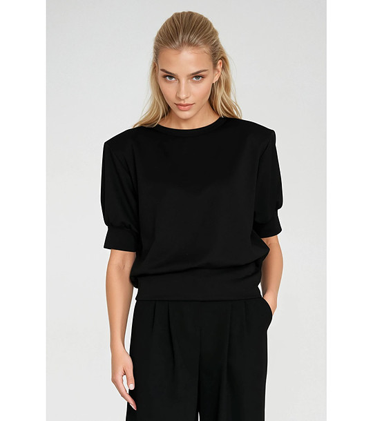 Дамска oversize блуза в черно снимка