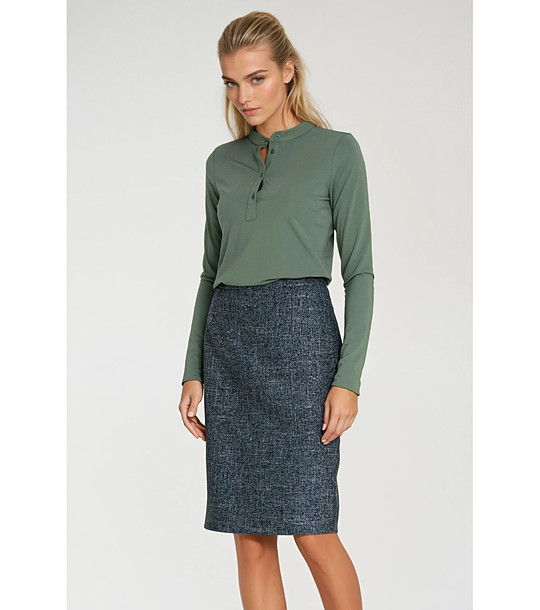 Вталена пола в син меланж снимка