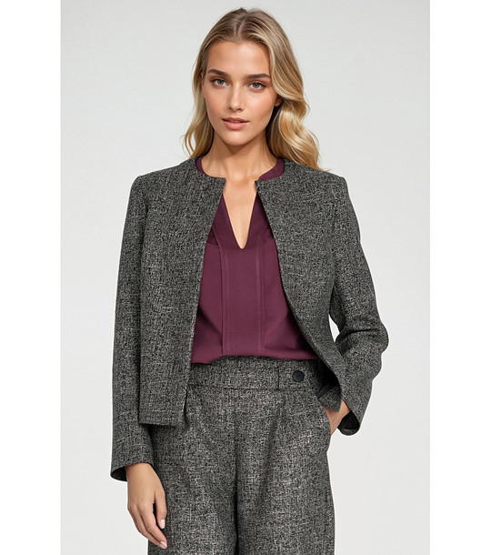 Дамско сако в черен меланж снимка