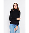Черен дамски поло пуловер-0 снимка