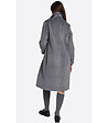 Дълго дамско сиво зимно палто с вълна-3 снимка
