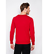 Мъжки пуловер в червено-4 снимка